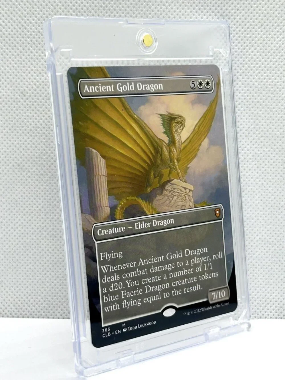 Ancient Gold Dragon Mythic Commander Legends Variants Borderless IN MAG CASE